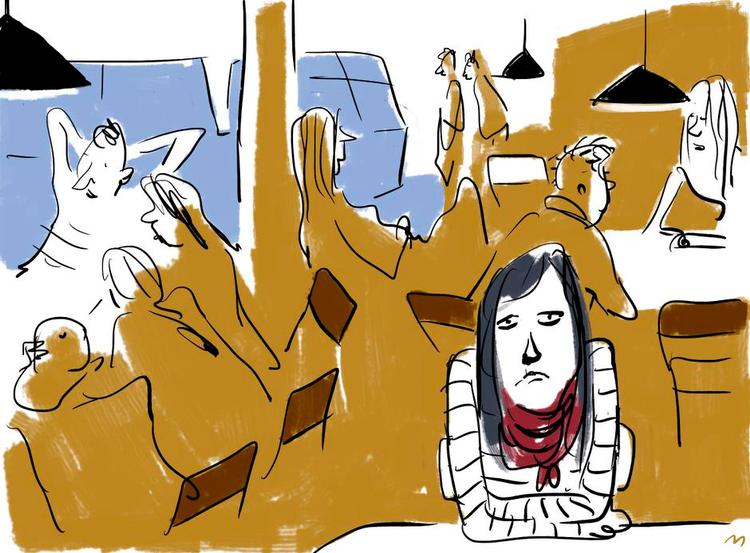 Tegning: Mette Dreyer. Arkivtegning 