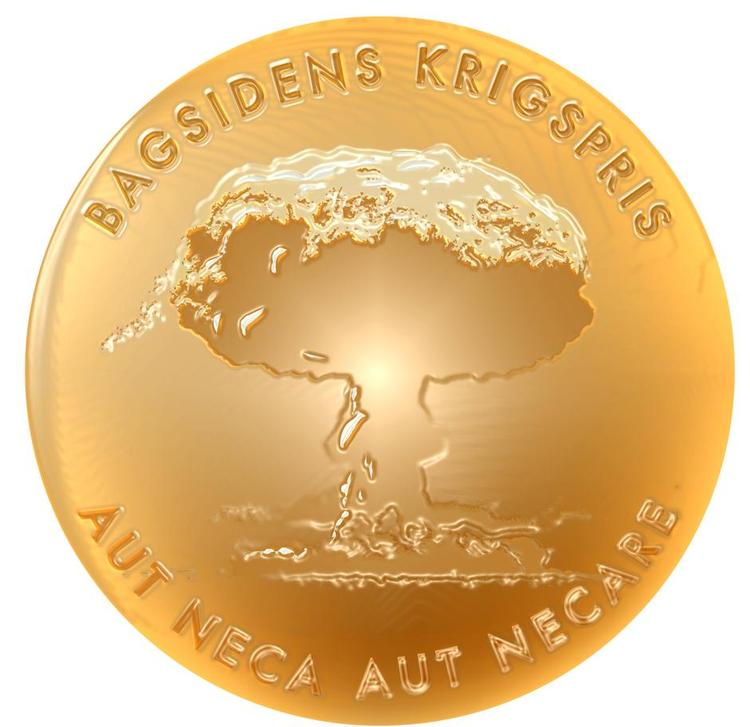 Eftertragtet. Bagsidens Krigspris er den fineste hæder, et krigsførende statsoverhoved kan opnå. I år måtte Vladimir Putin og Bashar al-Assad erkende, at de ikke havde den fornødne kynisme til at hjembringe medaljonen. Førstnævnte, fordi han ikke rigtig vil stå ved sine handlinger, sidstnævnte, fordi han ikke lader til at kunne holde ro i sit eget land. 