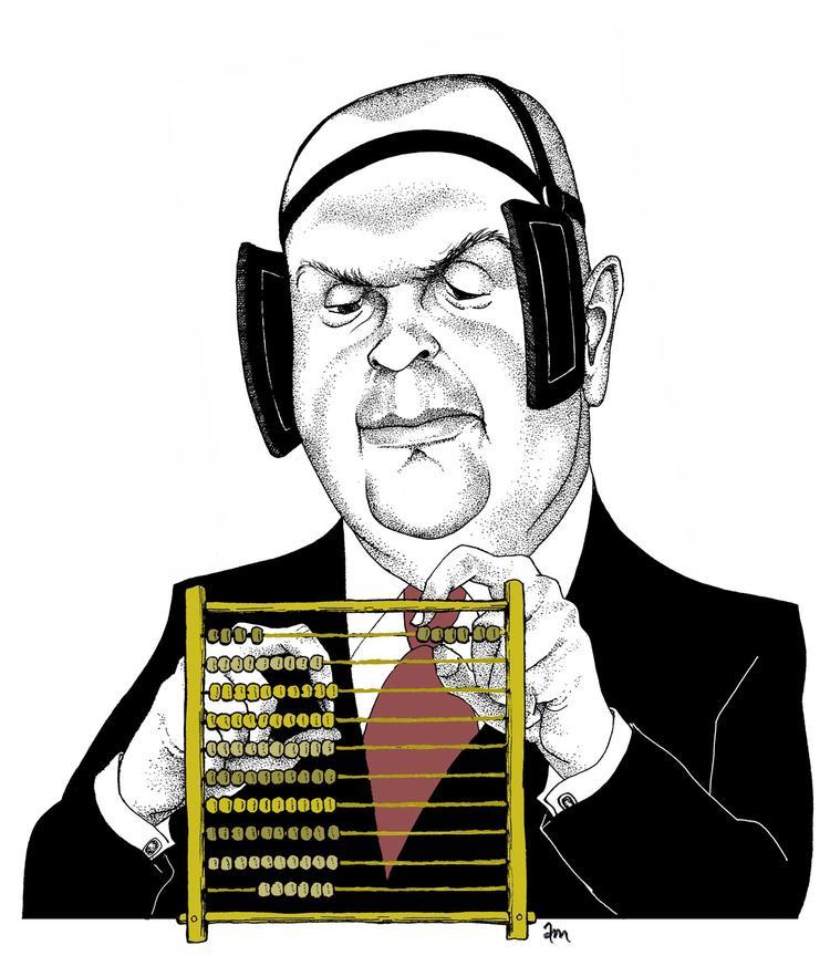 Kuglerammepolitik. Socialdemokraterne og regeringen har lukket sig inde i Finansministeriet sammen med regnedrengene og er ved at miste forbindelsen til vælgerne, skriver Peter Hummelgaard Thomsen (S). Tegning: Anne-Marie Steen Petersen Arkivtegning Anne-Marie Steen Petersen