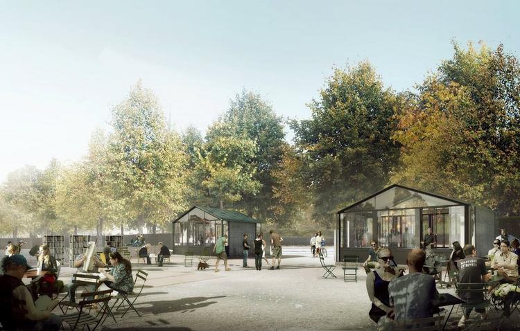 Lige nu går håndværkerne stadig rundt i Enghaveparken. Når den åbner i næste uge er det meningen, at det skal se sådan her ud. Foto: COWI, Tredje Natur & Platant