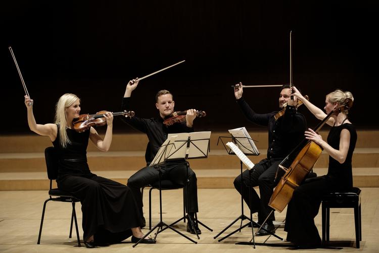 Nordic String Quartet (billedet) er blandt de musikere man kan høre til Morgenmadskoncerten. 1. oktober spiller de i Kvarterhuset på Amager.  