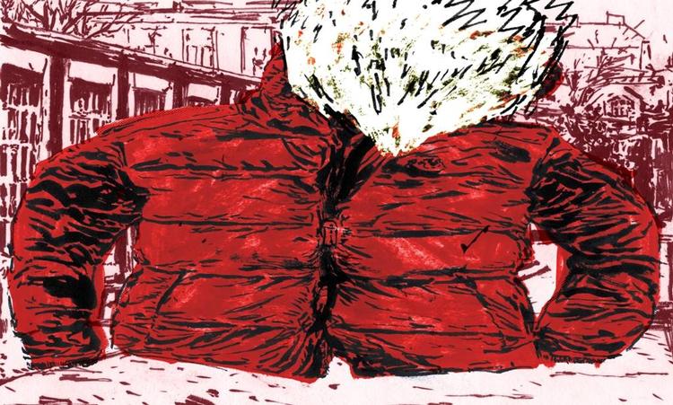 Superhelt. De, der står uden for loven for at kæmpe på det godes side, har mange navne. Superman, Catwoman... Lars Sørensen kaldte de Kummefryseren. Illustration af Asbjørn Skou