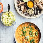 De fermenterede blomkål kan sagtens bruges til andre gryderetter – de er friske i smagen, og det er rart, når der er et koldt, knasende eller sprødt element i en cremet gryderet. Foto: Ditte Ingemann