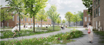 Ungdomsboliger. Langs de nye ungdomsboliger i Sydhavnen laver man en grøn kile med store græsarealer og træer. 