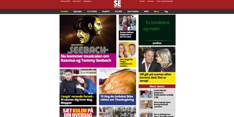 MEDIESKANDALE. Screendump fra Se og Hørs hjemmeside, da tre af bladets tidligere chefredaktører og to journalister fik afsagt dom i Se og Hør-sagen. 