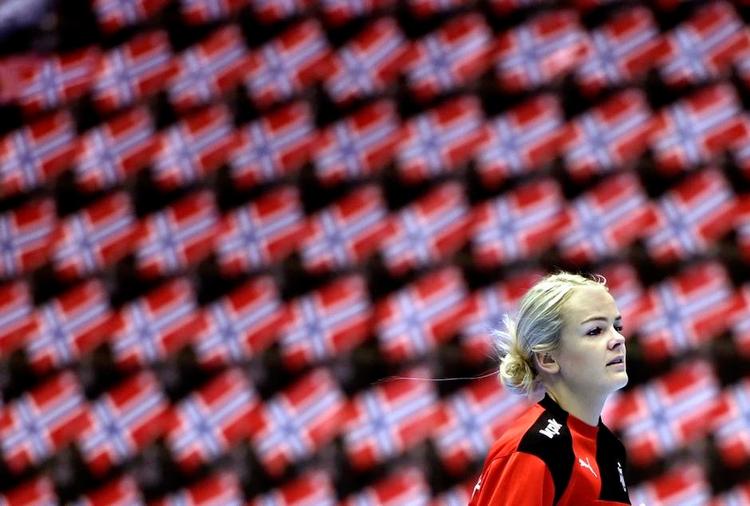 Målfarlig. Stine Jørgensen scorede 7 gange, da landsholdet tabte til Norge i forgårs. 