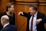 Socialdemokraternes Mette Frederiksen og statsminister Lars Løkke Rasmussen. 
