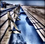 En frossen Nordstrand ved Sankt Peter-Ording i Tyskland.   @syledis