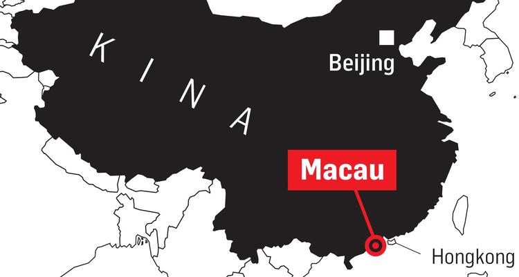 Blækklatkort Macau Kina