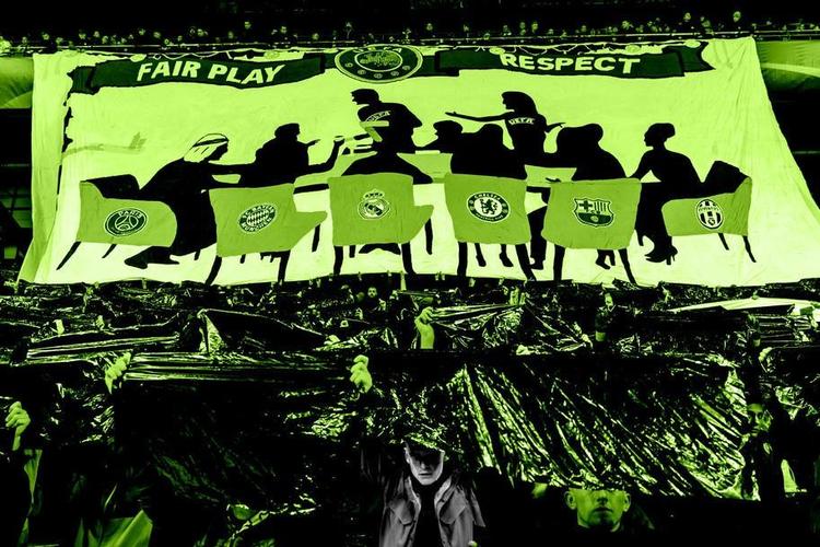 I Champions League-kampen mod Porto havde FC Københavns fans et klart budskab til fodboldverdenen: Respekt og fairplay. Koloreret foto: Mads Nissen 