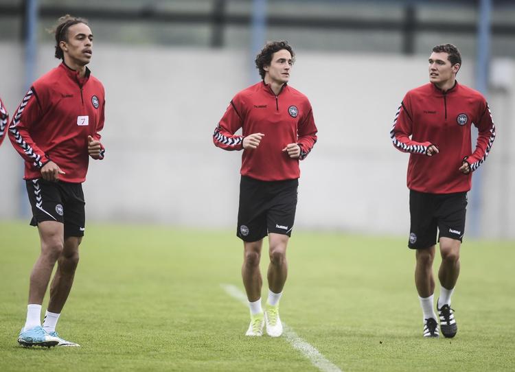 På hver sin måde har Yussuf Poulsen (til venstre), Thomas Delaney (midten) og Andreas Christensen haft succes denne sæson i deres tyske klubber. 