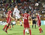 Thomas Delaney springer højest i det armenske felt og header bolden i kassen. Werder Bremen-spilleren har en hovedrolle på VM-holdet. 