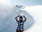 Den grønlandskfødte skiløber Laila Friis-Salling på en af de halfpipebaner, hvor hun konkurrerer.  