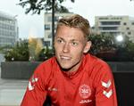  Viktor Fischer fulgte landskampen i Slovakiet. Men mest for at se niveauforskellen.   Ernst van Norde/Ritzau Scanpix