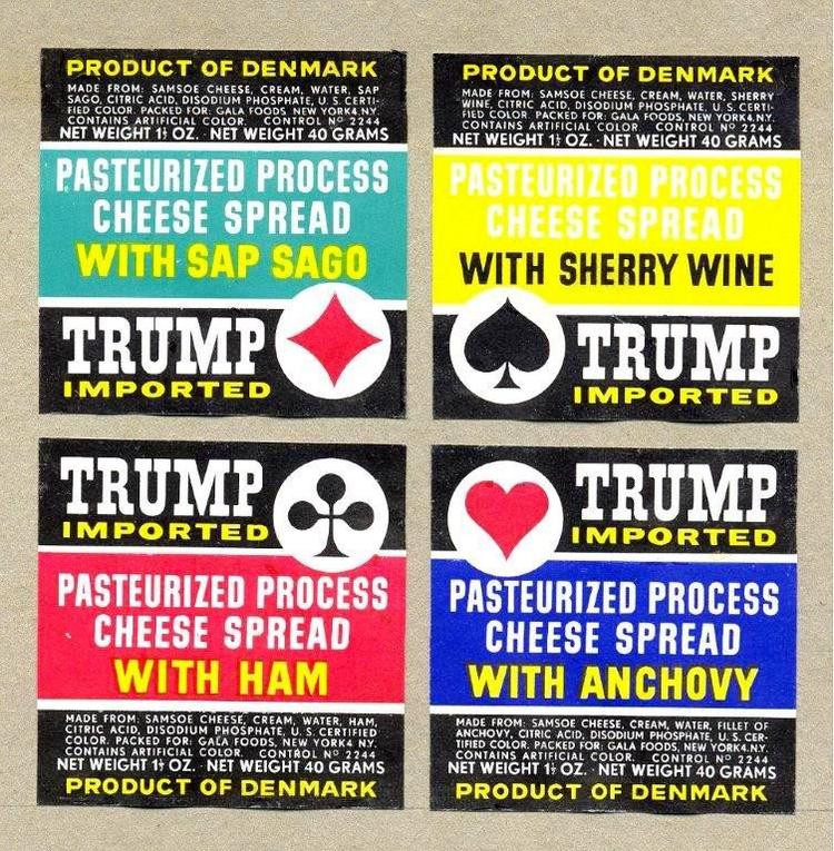 Serien med de fire typer TRUMP-ost omfattede bl.a. en smøreost med sherry. 