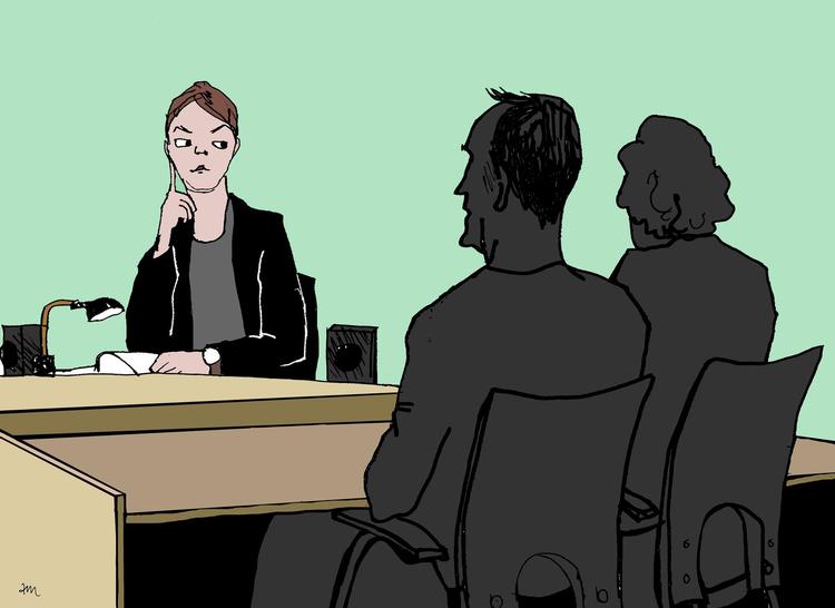 Anklageren spurgte indgående ind til begivenhederne i dagene 7.-8. september, hvor den tiltalte, her flankeret af en tolk, blev overvåget af politiet – og efter eget udsagn hjalp sine serbiske bekendte med affald. Anne-Marie Steen Petersen