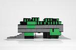 Lego-klodsen er som skabt til at genskabe bygningen Blox. Politikens arkitekturanmelder mener, det er »imponerende modelarbejde, der rammer originalens klodsede design på en brik«. Foto: Finn Frandsen Foto: Finn Frandsen